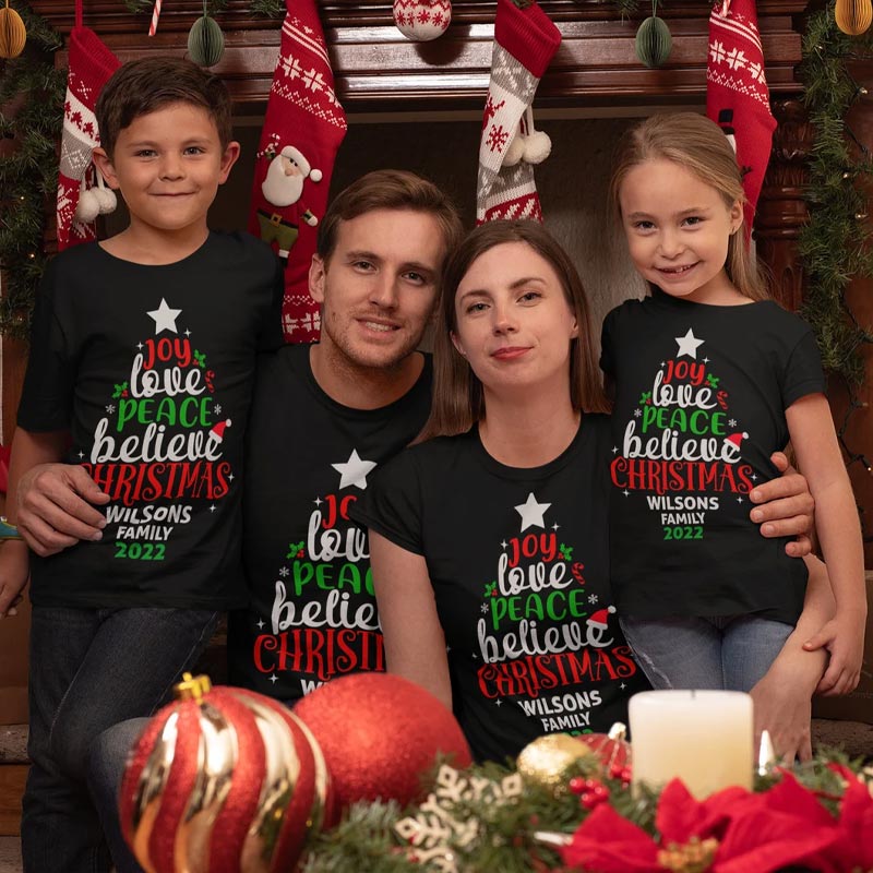 Personalized Christmas Tree Family Shirt